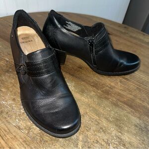 Earth Origins Black Heeled Wheaton Winifred Ankle Boots Womens 6.5